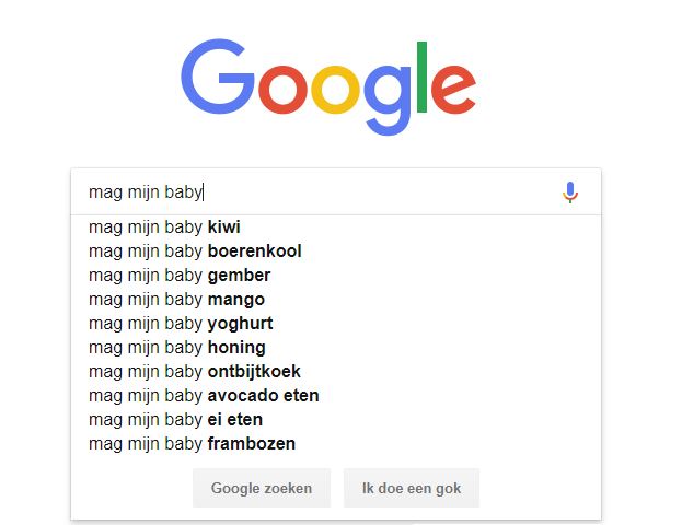 google zoekopdracht mag mijn baby